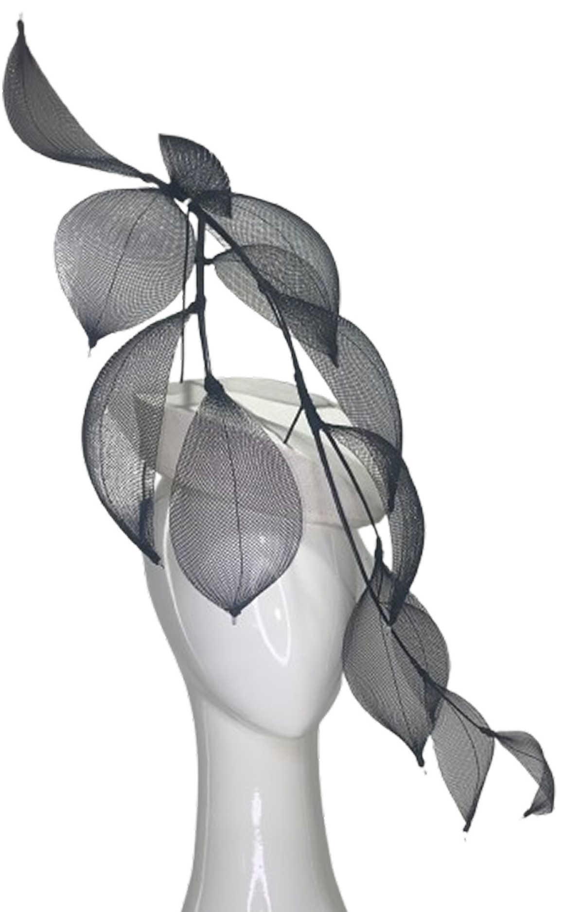 White Hat With Black Leaves